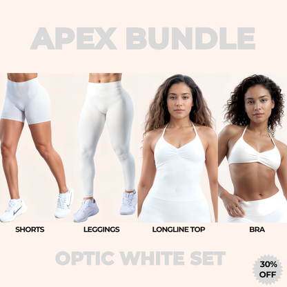 Chicletics Apex 4-piece set with stylish accessories, displayed on a neutral background, featuring various matching items.