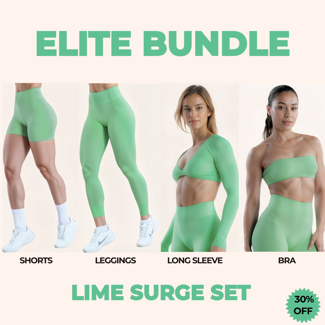 Chicletics ELITE 4-piece set with stylish clothing items displayed on a flat lay.