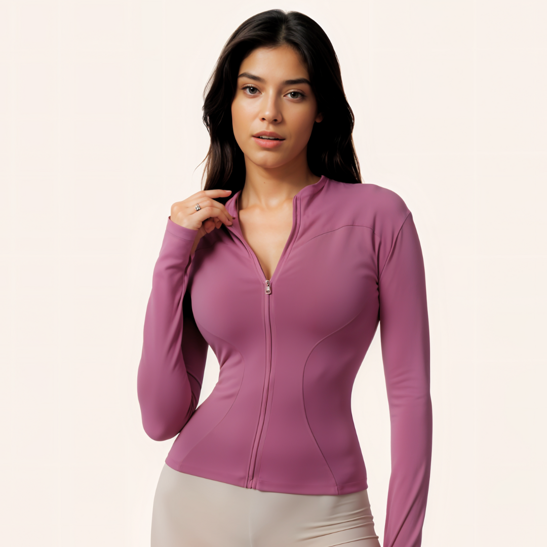 Chicletics Rogue Zip Jacket displayed on a hanger, lightweight black jacket with a full front zipper and casual fit.