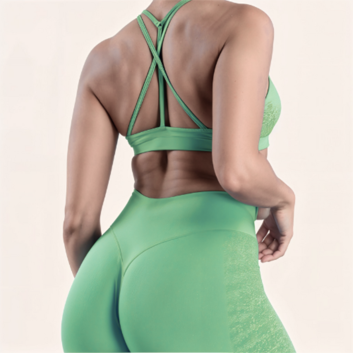 Chicletics ELITE Crossback Bra featuring supportive straps and smooth fabric, ideal for activewear and workout sessions.