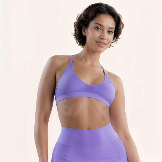 Chicletics ELITE Crossback Bra in black with supportive straps and seamless design, ideal for active wear and workouts.