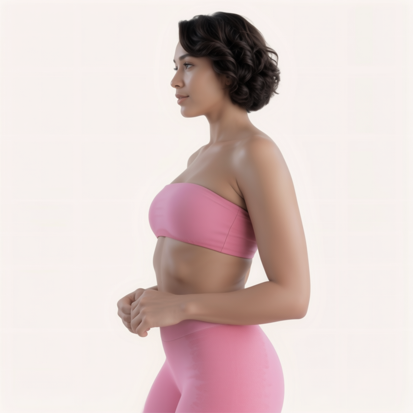 Chicletics Elite Bandeau Bra in black, seamless strapless design with soft fabric and supportive fit, ideal for layering.