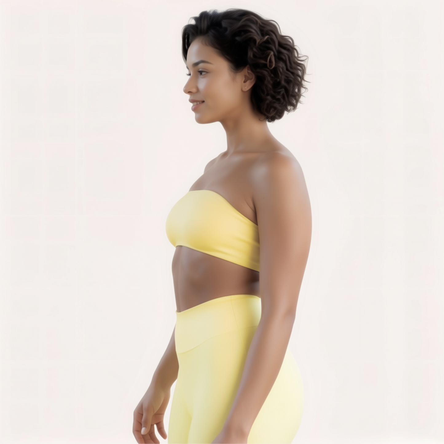 Chicletics Elite Bandeau Bra in black, seamless design with supportive fit, shown on a neutral background.