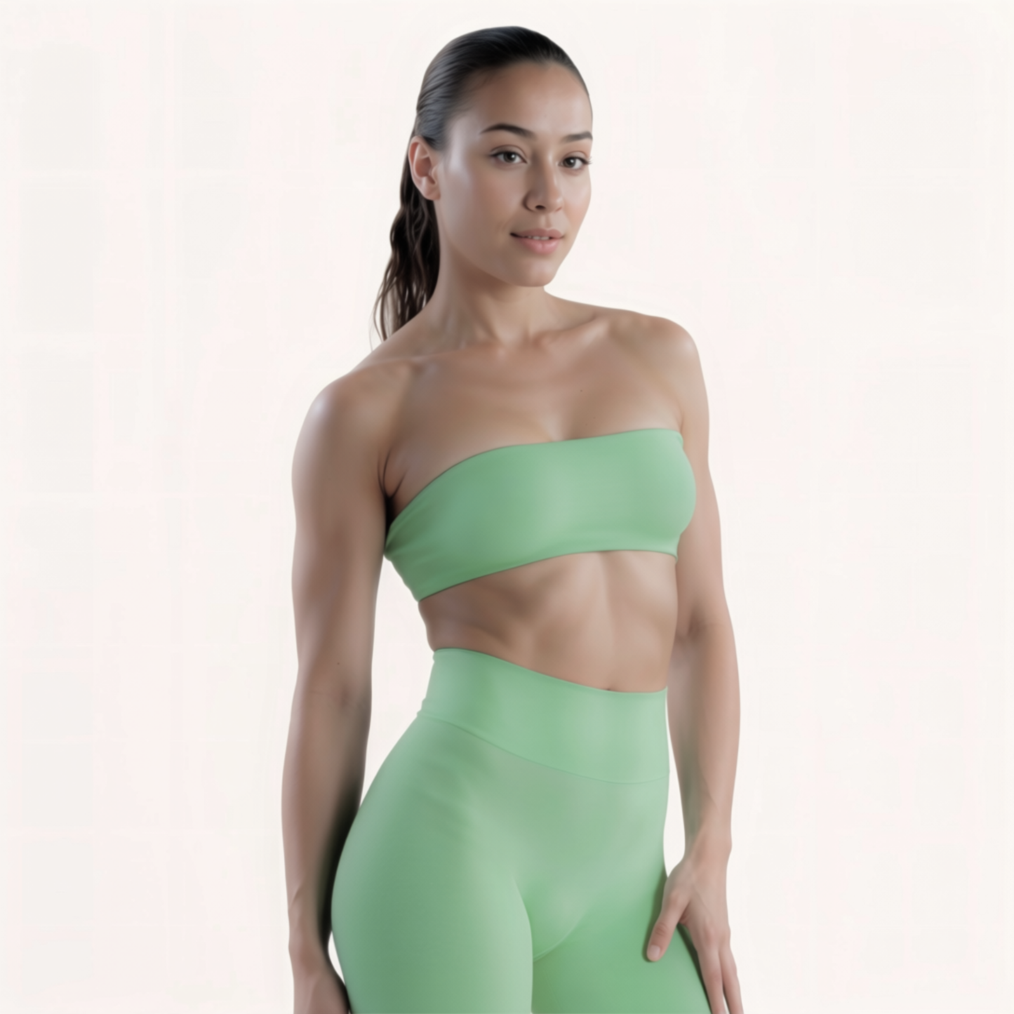 Chicletics Elite Bandeau Bra in black, seamless strapless design with soft fabric and supportive fit, ideal for casual wear.