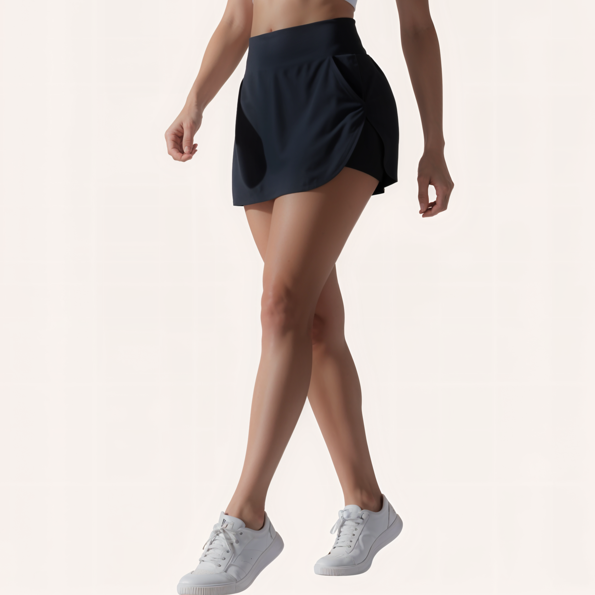 Chicletics Vital Active Skort in black with built-in shorts and a sporty waistband, designed for active wear and movement.