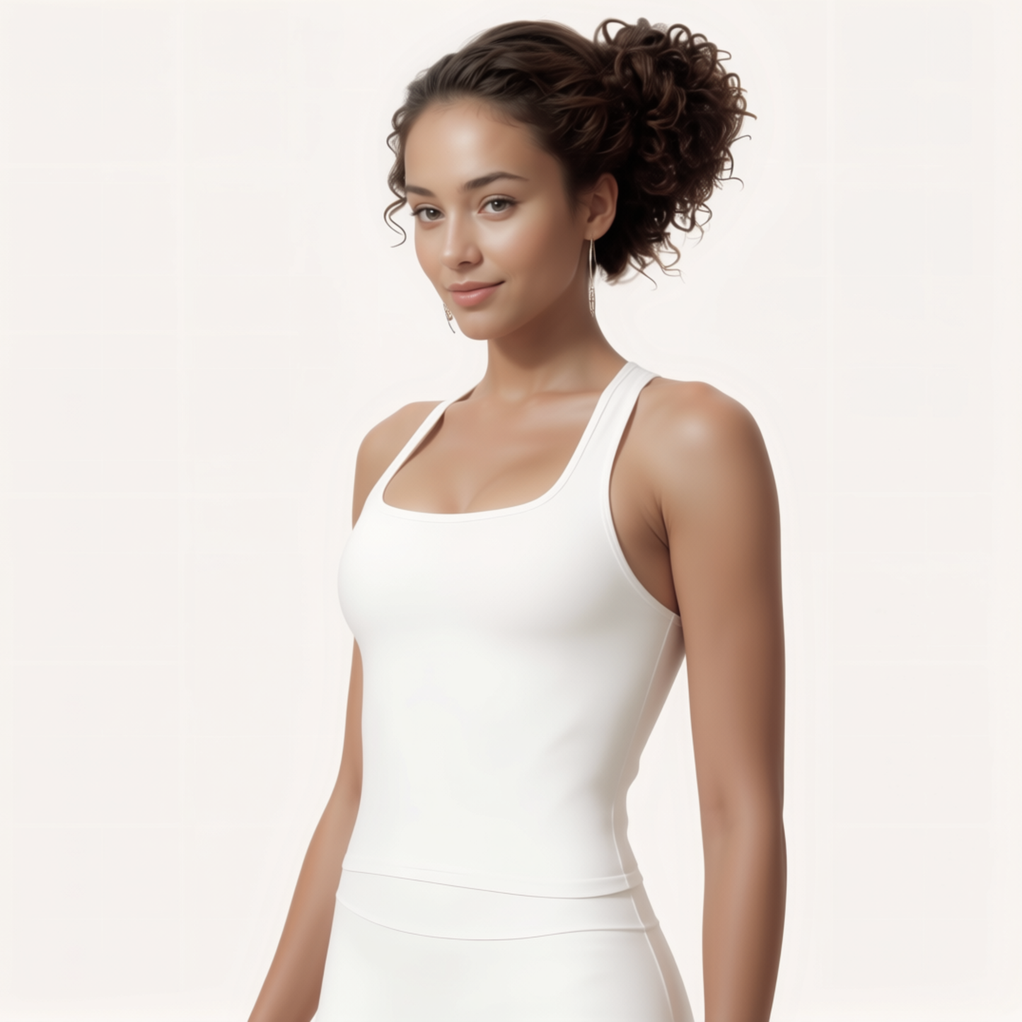 Chicletics Vitality Top displayed on a mannequin, featuring a stylish, fitted design in a vibrant color for casual or active wear.