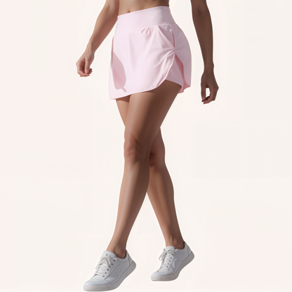 Chicletics Vital Active Skort showing a black athletic skirt with built-in shorts and a comfortable waistband for active wear.