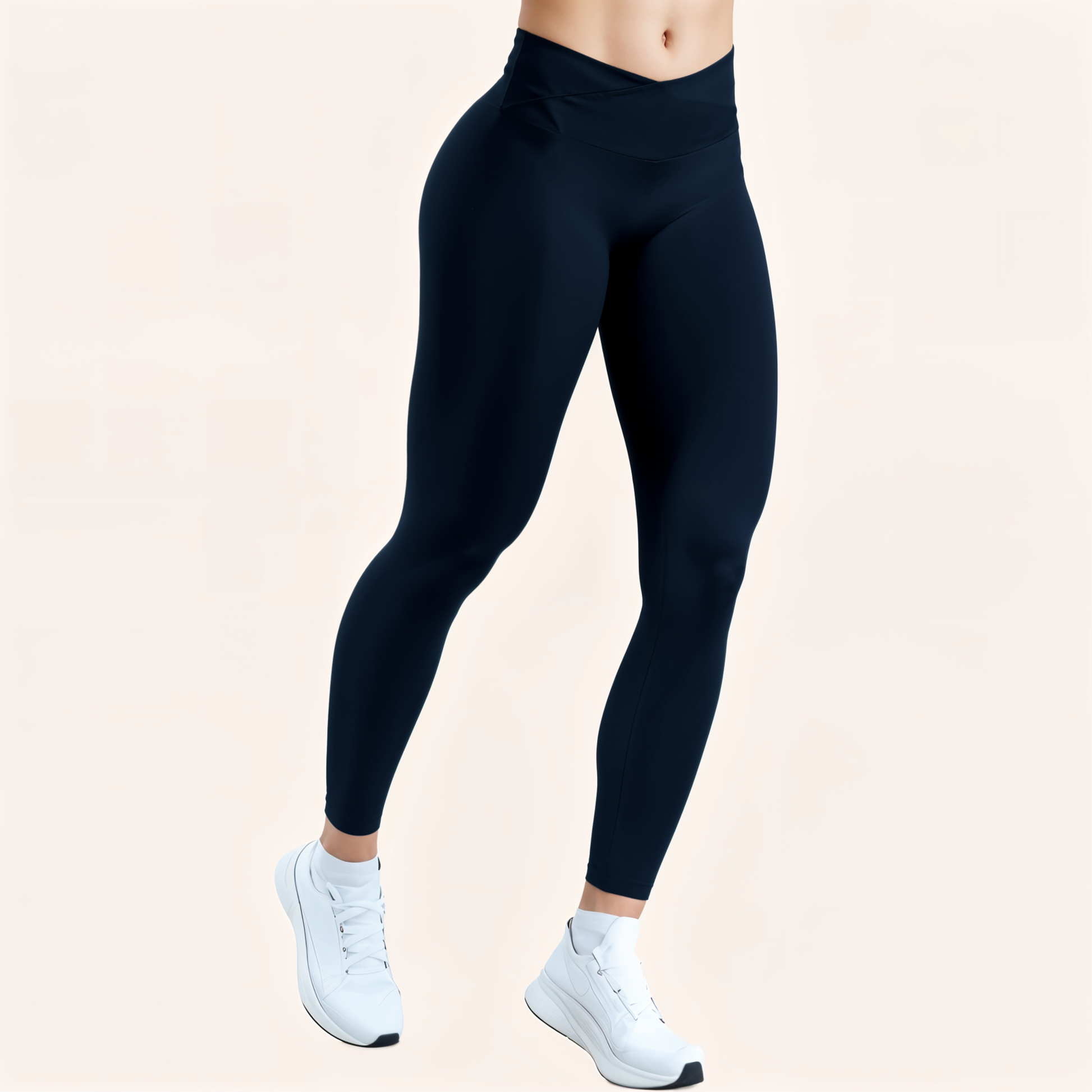 Chicletics Eclipse leggings in black with sleek, high-waisted design and subtle branding, perfect for active or casual wear.