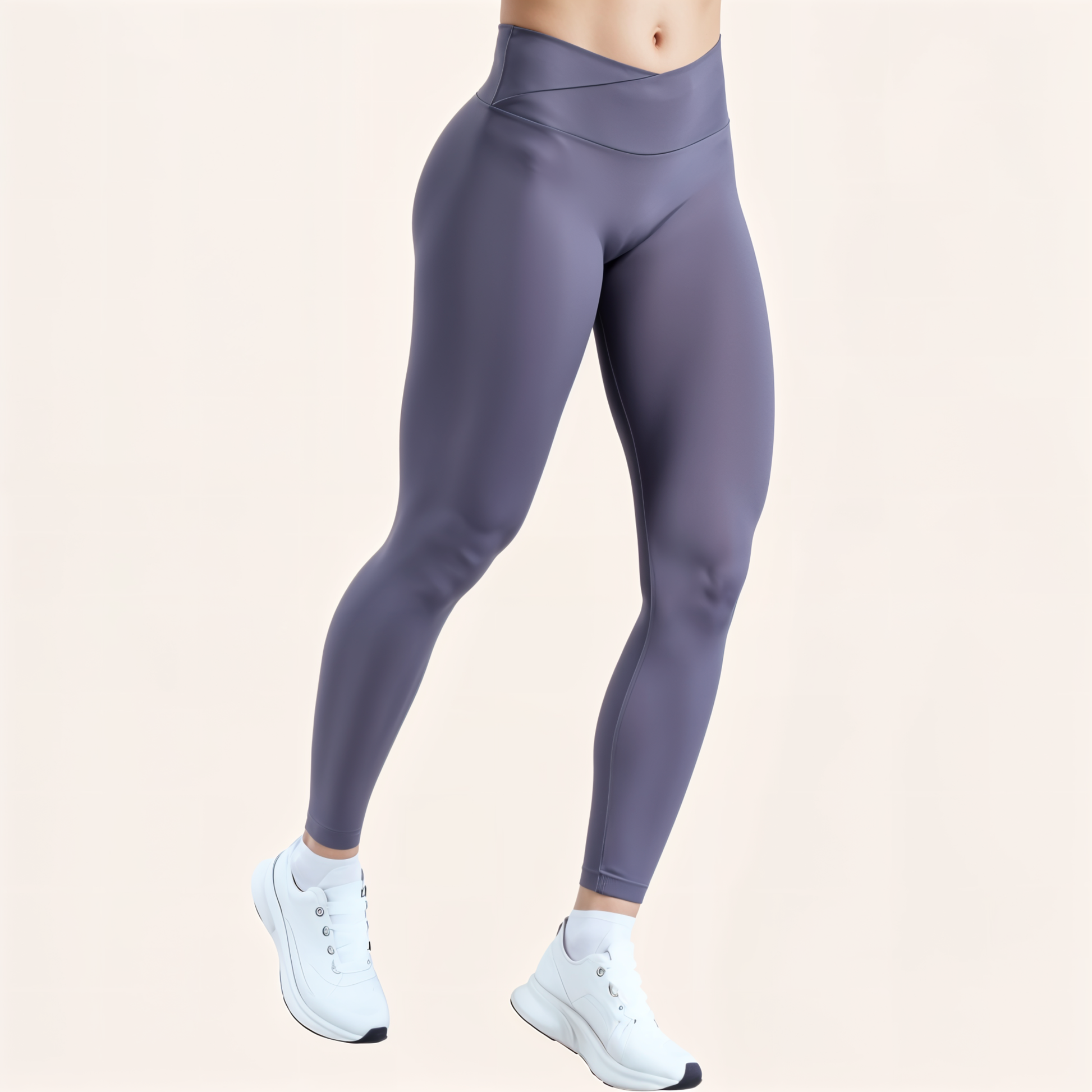 Chicletics Eclipse leggings in black with high-waist design, showcasing stretchy fabric and sleek fit on a model.