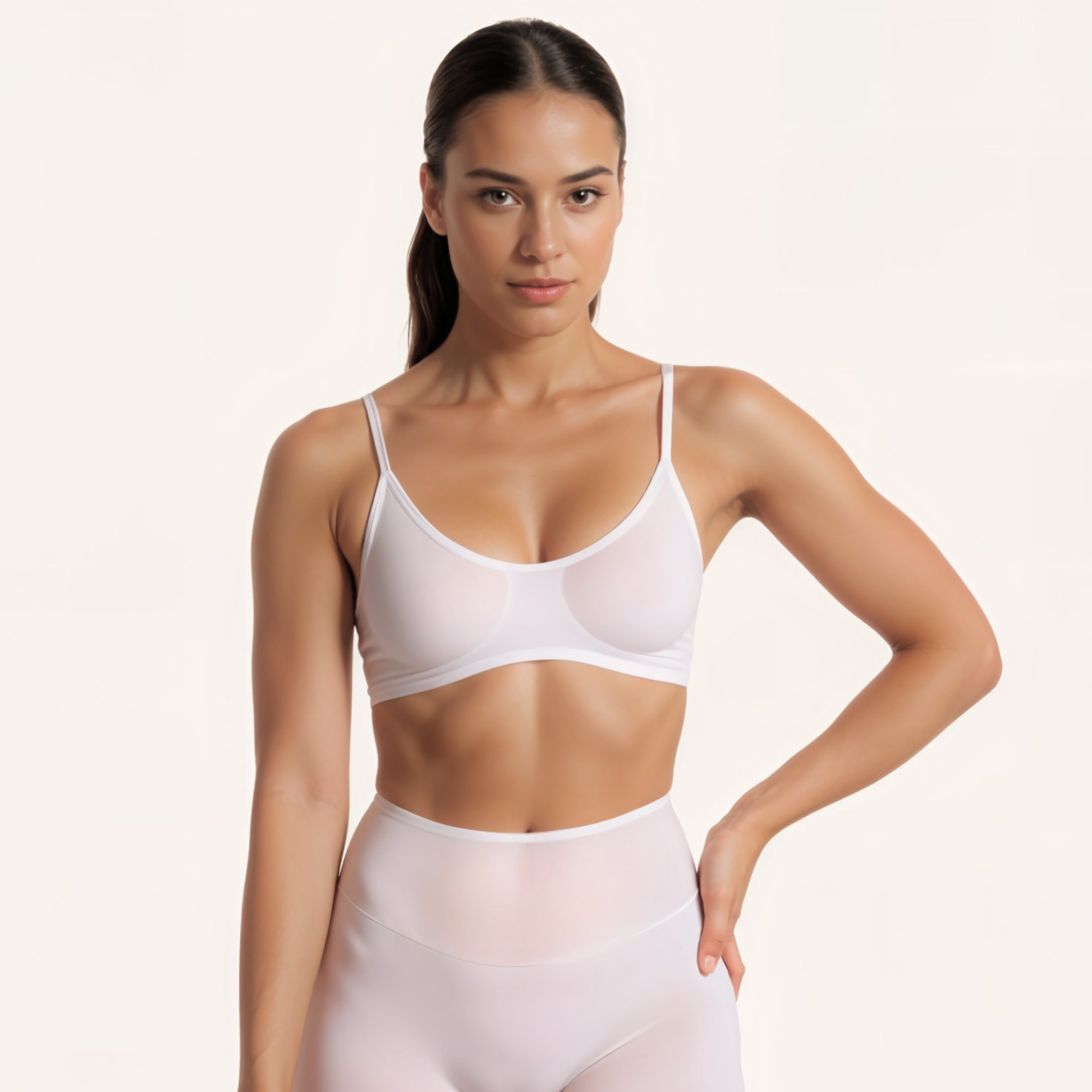 Chicletics Edge Backless Bra shown in nude color with smooth, seamless design ideal for backless outfits