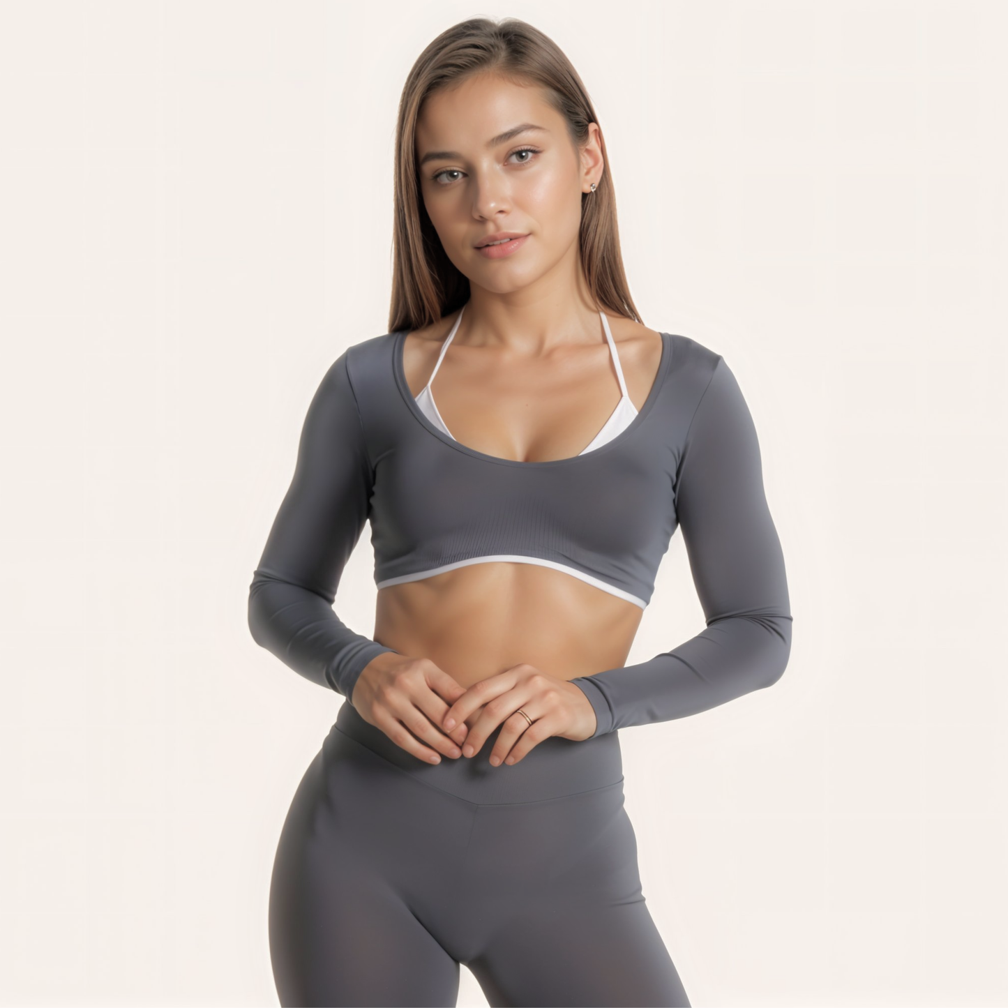 Chicletics Edge long sleeve shirt in black, fitted style with crew neck and subtle branding, shown on a mannequin.