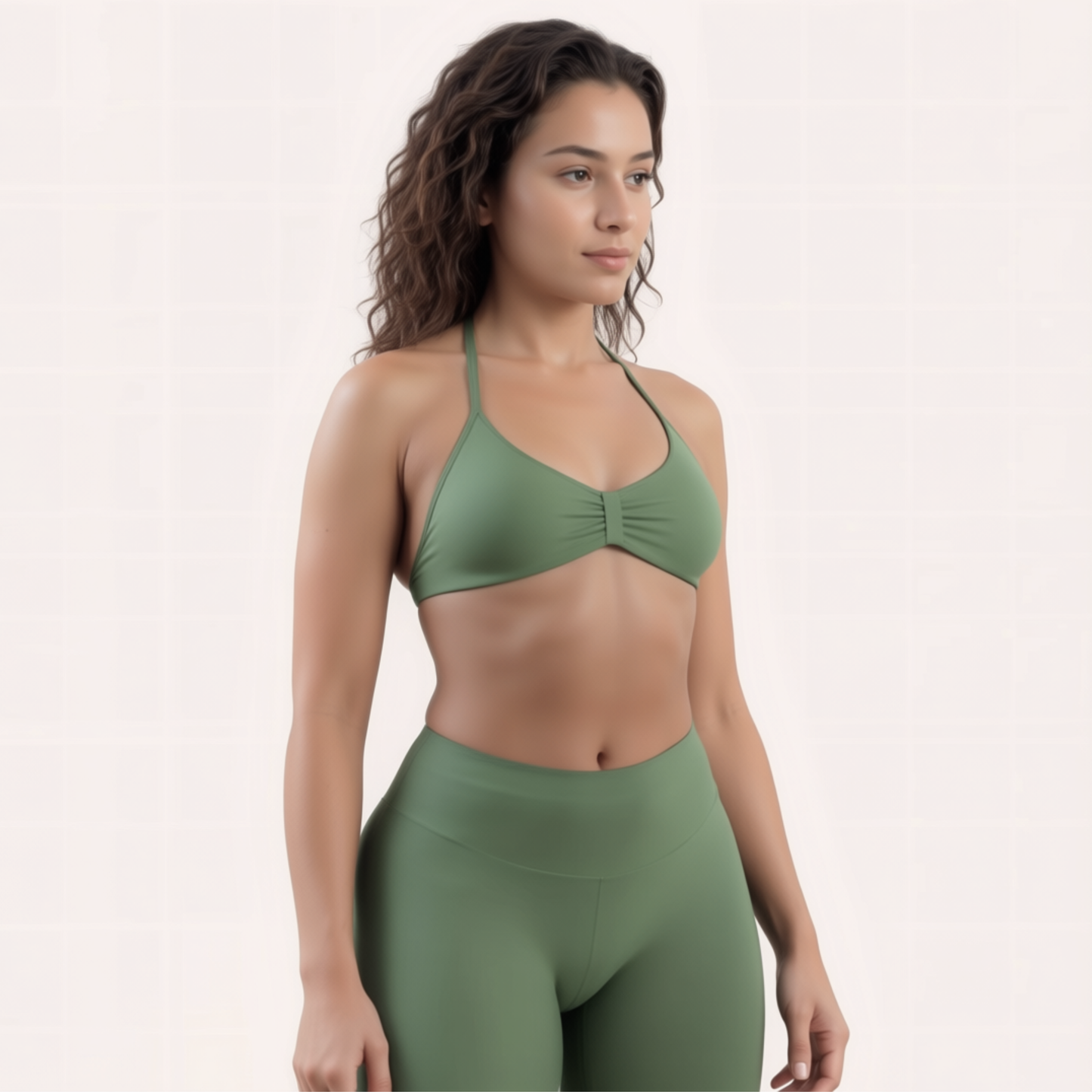 Chicletics Apex Strappy Bra with adjustable straps and supportive design, shown on a model against a neutral background.