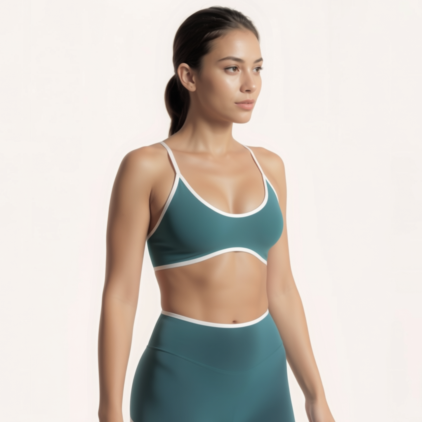 Chicletics Edge Backless Bra shown on a model, featuring seamless design and smooth fabric for invisible support under backless outfits.