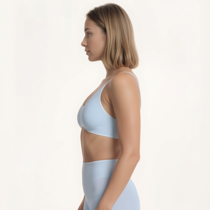 Chicletics Edge Backless Bra with seamless design and adjustable straps, ideal for backless or deep V outfits.