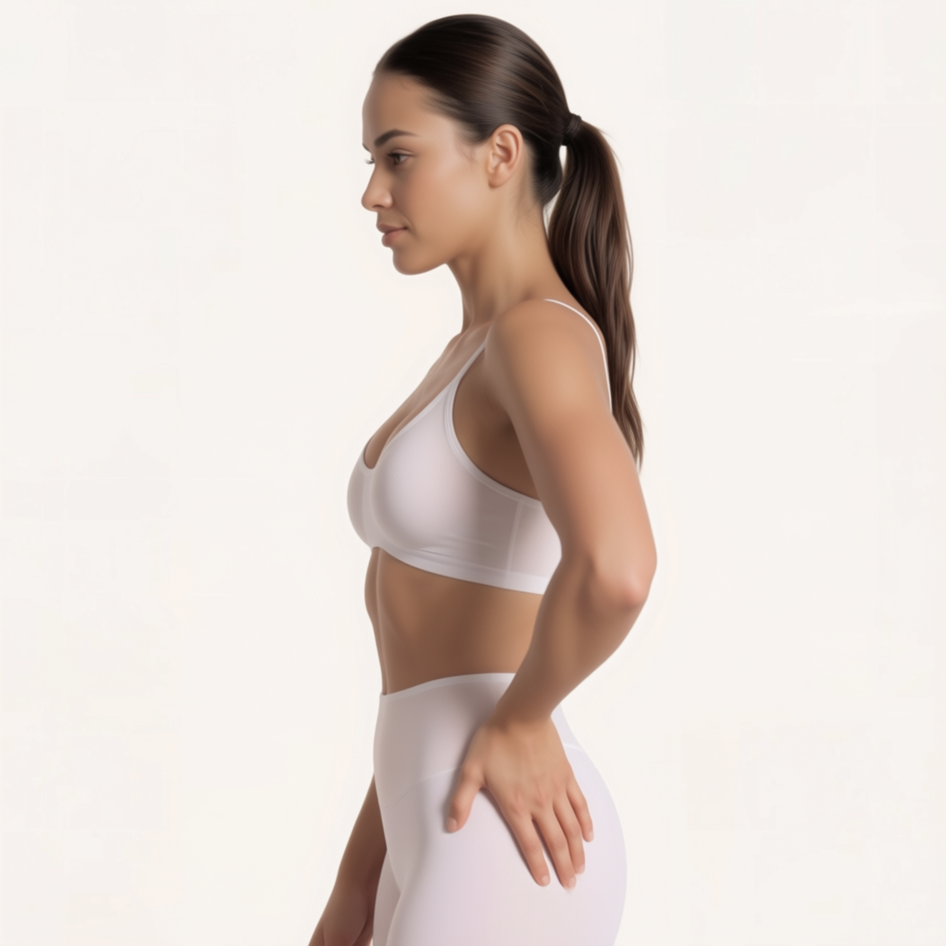 Chicletics EDGE backless bra shown in beige with seamless design, smooth fabric, and minimal back coverage for discreet support