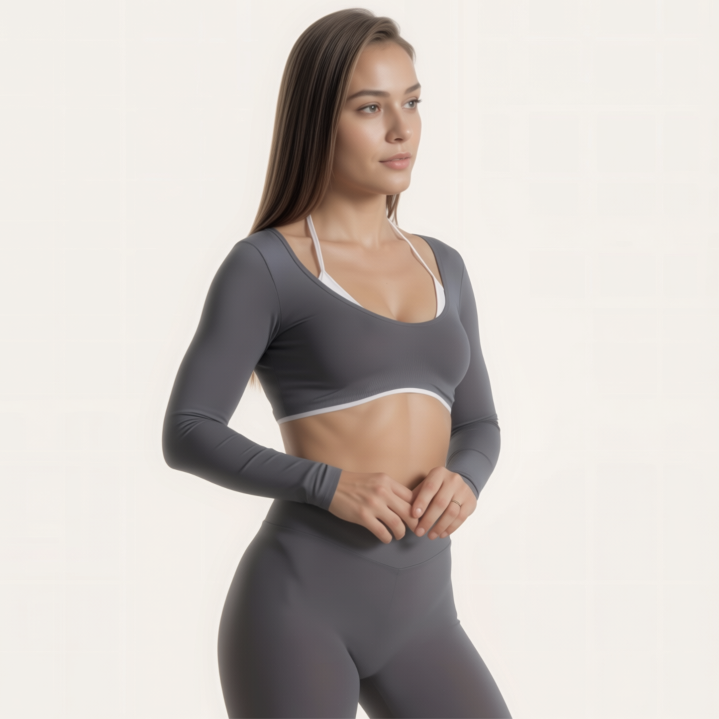 Chicletics Edge Long Sleeve shirt featuring a fitted design and crew neckline, shown in a sleek black fabric.