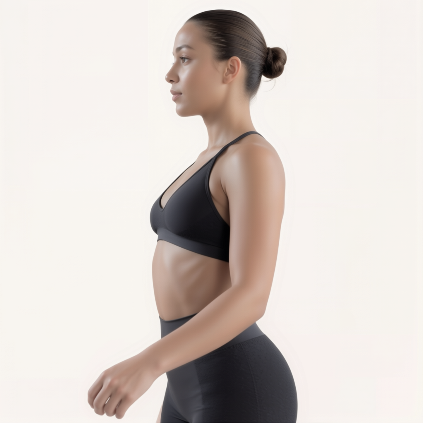 Chicletics Elite Crossback Bra in black with supportive straps and breathable fabric, designed for active wear and comfort.