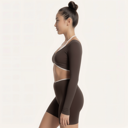 Chicletics Edge long sleeve shirt in black, close-up view showing smooth fabric and fitted design for casual or athletic wear.