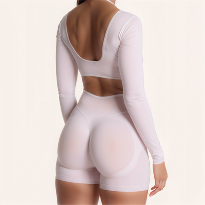 Chicletics Edge long sleeve shirt with fitted design, shown in a neutral color on a plain background for casual or athletic wear.