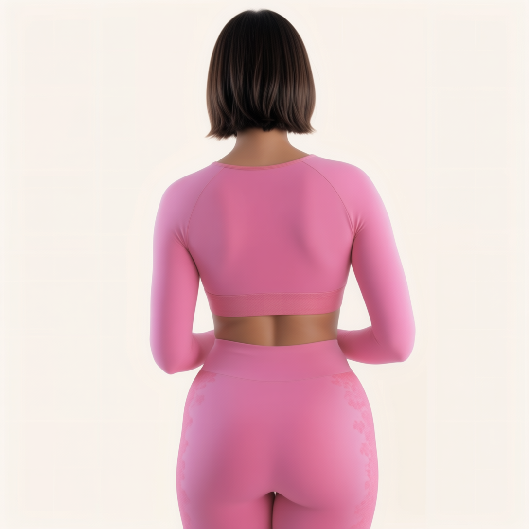 Chicletics Elite long sleeve shirt shown from the back, featuring a sleek fit and smooth fabric in a stylish athletic design.