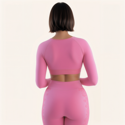 Chicletics Elite long sleeve shirt shown from the back, featuring a sleek fit and smooth fabric in a stylish athletic design.