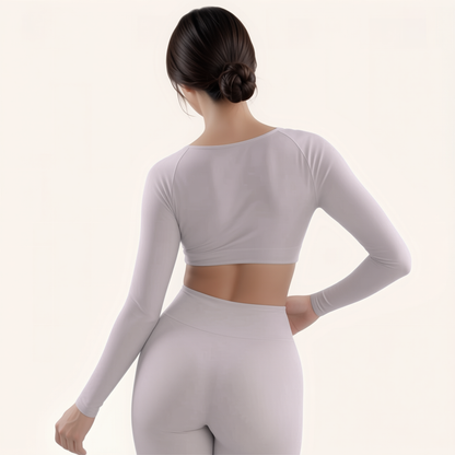 Chicletics Elite long sleeve shirt shown from the back, featuring a fitted design and high-quality fabric, ideal for active wear.