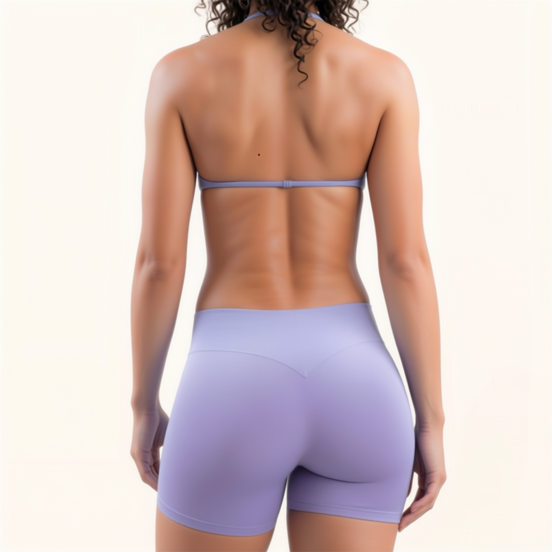Chicletics APEX Strappy Bra displayed from the back, showcasing its stylish strap design and supportive fit.